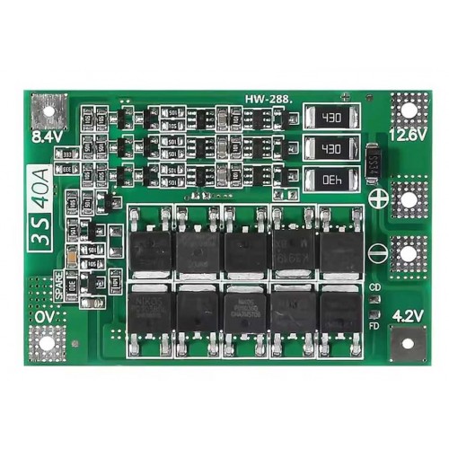 3S 40A Lityum Batarya BMS Kartı 